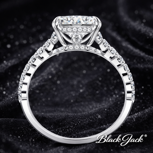 7.20 Carat Lab-Grown Diamond Three Stone Engagement Ring – Round Brilliant Cut in 14K White Gold