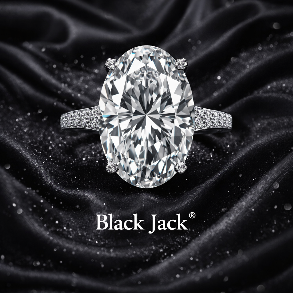 6.80 Carat Lab-Grown Diamond Pavé Engagement Ring Oval Cut in 14K White Gold IGI Certified