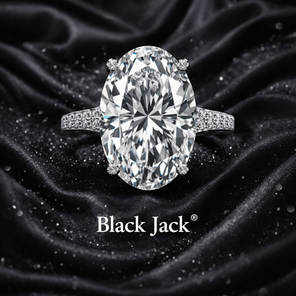 6.80 Carat Lab-Grown Diamond Pavé Engagement Ring Oval Cut in 14K White Gold IGI Certified
