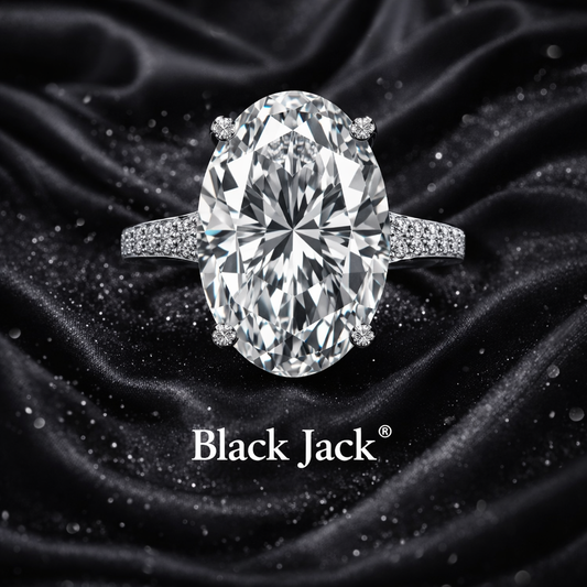 6.80 Carat Lab-Grown Diamond Pavé Engagement Ring Oval Cut in 14K White Gold IGI Certified