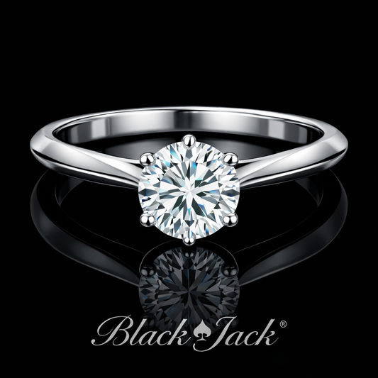 1.00 Ct Lab Grown Diamond 6-Prong Solitaire Ring in 925 Sterling Silver | Black Jack®