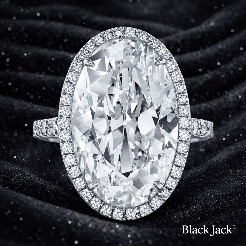 10.40 Carat Lab-Grown Diamond Halo Engagement Ring Oval Cut in 14K White Gold