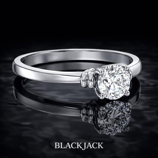 1.50 Carat Round Cut Moissanite Bead Accent Solitaire Engagement Ring in 925 Sterling Silver