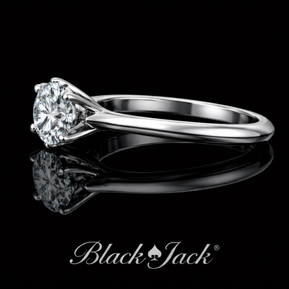 1.00 Ct Lab Grown Diamond 6-Prong Solitaire Ring in 925 Sterling Silver | Black Jack®