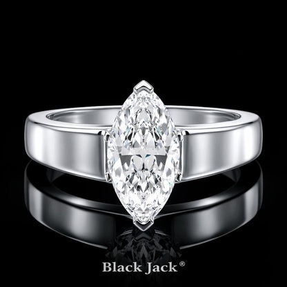 2.50 Carat Marquise Cut Moissanite Classic Solitaire Engagement Ring in 925 Sterling Silver