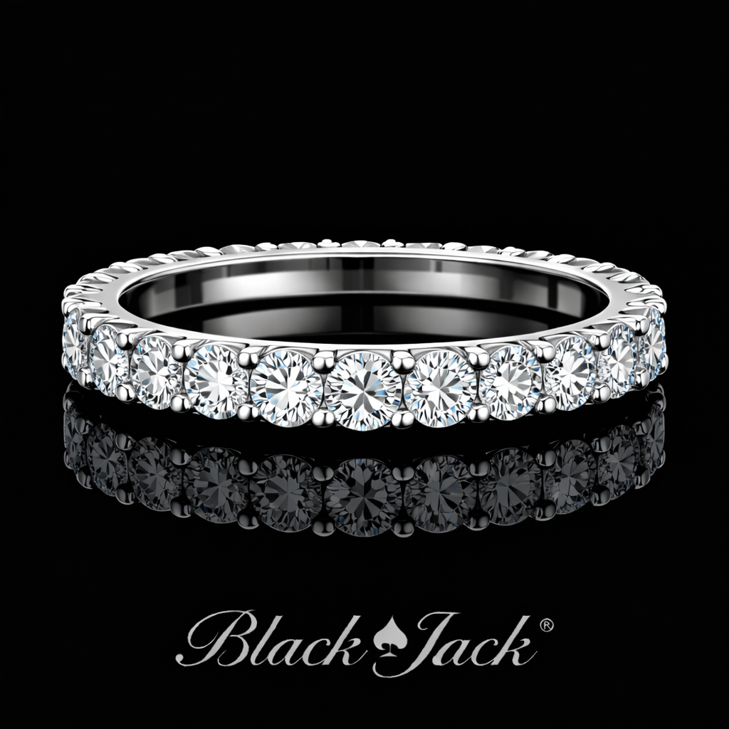 2.00 Ct Lab Grown Diamond Full Eternity Band in 925 Sterling Silver –Black Jack®