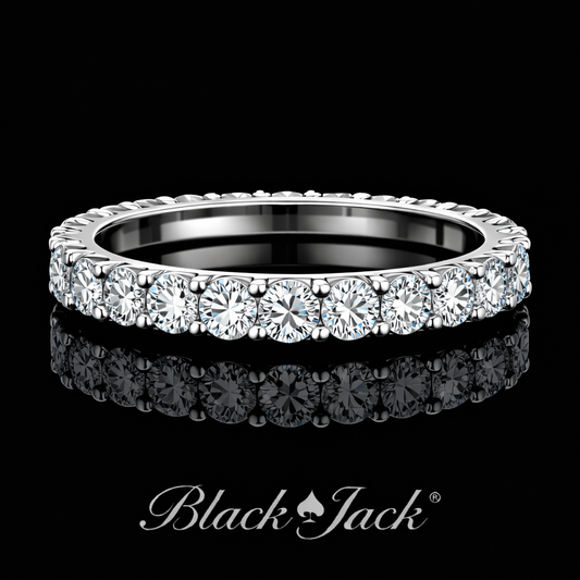 2.00 Ct Lab Grown Diamond Full Eternity Band in 925 Sterling Silver –Black Jack®