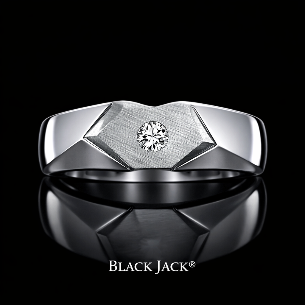 0.15 Ct Single Stone Round Cut Men’s Wedding Band Custom Memory Diamond Men’s Wedding Band  Lab-Grown Diamond from Personal Carbon in 14K Gold