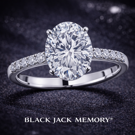 2.30 CT Oval Shape Memory Diamond Ring in 14K White Gold – Ashes to Diamond | Brand Authenticity Certified