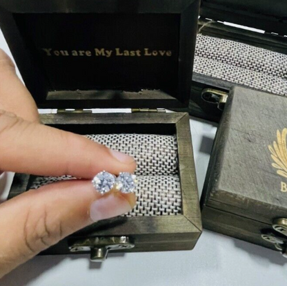 4.00 Ct. Lab Grown Diamond Studs Earrings in 14k White Gold E/F SI by Black Jack