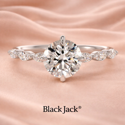 2.30 CT in 14K White Gold Classic Round Lab Grown Diamond Engagement Ring  IGI Certified